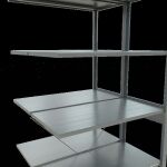 Anbauregal, Doppelregal, Fachbodenregal Stecksystem MULTIplus150, 2500 x 1000 x (2x500) mm (HxBxT), 2x6 Fachböden, Kreuzstrebe, verzinkt