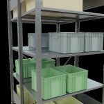 Grundregal, Doppelregal, Fachbodenregal Stecksystem MULTIplus150, 2000 x 1000 x (2x600) mm (HxBxT), 2x5 Fachböden, Kreuzstrebe, verzinkt