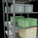 Grundregal, Doppelregal, Fachbodenregal Stecksystem MULTIplus150, 2500 x 1000 x (2x600) mm (HxBxT), 2x6 Fachböden, Kreuzstrebe, verzinkt