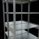 Grundregal, Doppelregal, Fachbodenregal Stecksystem MULTIplus150, 2500 x 1000 x (2x600) mm (HxBxT), 2x6 Fachböden, Kreuzstrebe, verzinkt