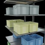 Anbauregal, Doppelregal, Fachbodenregal Stecksystem MULTIplus150, 2500 x 1000 x (2x600) mm (HxBxT), 2x6 Fachböden, Kreuzstrebe, verzinkt