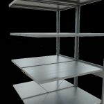 Anbauregal, Doppelregal, Fachbodenregal Stecksystem MULTIplus150, 2500 x 1000 x (2x600) mm (HxBxT), 2x6 Fachböden, Kreuzstrebe, verzinkt