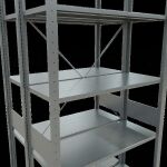 Grundregal, Doppelregal, Fachbodenregal Stecksystem MULTIplus150, 3000 x 1000 x (2x400) mm (HxBxT), 2x7 Fachböden, Kreuzstrebe, verzinkt