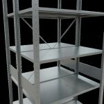 Grundregal, Doppelregal, Fachbodenregal Stecksystem MULTIplus150, 3000 x 1000 x (2x500) mm (HxBxT), 2x7 Fachböden, Kreuzstrebe, verzinkt