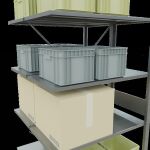 Anbauregal, Doppelregal, Fachbodenregal Stecksystem MULTIplus150, 3000 x 1000 x (2x500) mm (HxBxT), 2x7 Fachböden, Kreuzstrebe, verzinkt