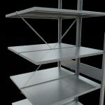 Anbauregal, Doppelregal, Fachbodenregal Stecksystem MULTIplus150, 3000 x 1000 x (2x500) mm (HxBxT), 2x7 Fachböden, Kreuzstrebe, verzinkt