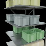 Anbauregal, Doppelregal, Fachbodenregal Stecksystem MULTIplus150, 3000 x 1000 x (2x600) mm (HxBxT), 2x7 Fachböden, Kreuzstrebe, verzinkt