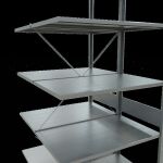 Anbauregal, Doppelregal, Fachbodenregal Stecksystem MULTIplus150, 3000 x 1000 x (2x600) mm (HxBxT), 2x7 Fachböden, Kreuzstrebe, verzinkt