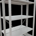 Grundregal, Doppelregal, Fachbodenregal Stecksystem MULTIplus150, 2000 x 1000 x (2x300) mm (HxBxT), 2x5 Fachböden, Kreuzstrebe, RAL 7035 lichtgrau