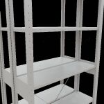 Grundregal, Doppelregal, Fachbodenregal Stecksystem MULTIplus150, 2500 x 1000 x (2x300) mm (HxBxT), 2x6 Fachböden, Kreuzstrebe, RAL 7035 lichtgrau