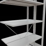 Anbauregal, Doppelregal, Fachbodenregal Stecksystem MULTIplus150, 2000 x 1000 x (2x300) mm (HxBxT), 2x5 Fachböden, Kreuzstrebe, RAL 7035 lichtgrau