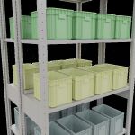 Grundregal, Doppelregal, Fachbodenregal Stecksystem MULTIplus150, 2500 x 1000 x (2x400) mm (HxBxT), 2x6 Fachböden, Kreuzstrebe, RAL 7035 lichtgrau