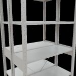 Grundregal, Doppelregal, Fachbodenregal Stecksystem MULTIplus150, 2500 x 1000 x (2x400) mm (HxBxT), 2x6 Fachböden, Kreuzstrebe, RAL 7035 lichtgrau