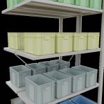 Anbauregal, Doppelregal, Fachbodenregal Stecksystem MULTIplus150, 2000 x 1000 x (2x400) mm (HxBxT), 2x5 Fachböden, Kreuzstrebe, RAL 7035 lichtgrau