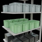 Anbauregal, Doppelregal, Fachbodenregal Stecksystem MULTIplus150, 2500 x 1000 x (2x400) mm (HxBxT), 2x6 Fachböden, Kreuzstrebe, RAL 7035 lichtgrau