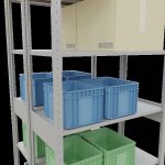 Grundregal, Doppelregal, Fachbodenregal Stecksystem MULTIplus150, 2500 x 1000 x (2x500) mm (HxBxT), 2x6 Fachböden, Kreuzstrebe, RAL 7035 lichtgrau