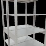 Grundregal, Doppelregal, Fachbodenregal Stecksystem MULTIplus150, 2500 x 1000 x (2x500) mm (HxBxT), 2x6 Fachböden, Kreuzstrebe, RAL 7035 lichtgrau