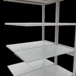 Anbauregal, Doppelregal, Fachbodenregal Stecksystem MULTIplus150, 2500 x 1000 x (2x500) mm (HxBxT), 2x6 Fachböden, Kreuzstrebe, RAL 7035 lichtgrau