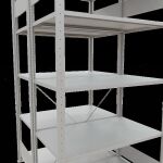 Grundregal, Doppelregal, Fachbodenregal Stecksystem MULTIplus150, 2000 x 1000 x (2x600) mm (HxBxT), 2x5 Fachböden, Kreuzstrebe, RAL 7035 lichtgrau