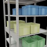 Grundregal, Doppelregal, Fachbodenregal Stecksystem MULTIplus150, 2500 x 1000 x (2x600) mm (HxBxT), 2x6 Fachböden, Kreuzstrebe, RAL 7035 lichtgrau