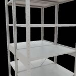 Grundregal, Doppelregal, Fachbodenregal Stecksystem MULTIplus150, 2500 x 1000 x (2x600) mm (HxBxT), 2x6 Fachböden, Kreuzstrebe, RAL 7035 lichtgrau