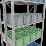 Grundregal, Doppelregal, Fachbodenregal Stecksystem MULTIplus150, 3000 x 1000 x (2x300) mm (HxBxT), 2x7 Fachböden, Kreuzstrebe, RAL 7035 lichtgrau