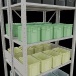 Grundregal, Doppelregal, Fachbodenregal Stecksystem MULTIplus150, 3000 x 1000 x (2x400) mm (HxBxT), 2x7 Fachböden, Kreuzstrebe, RAL 7035 lichtgrau