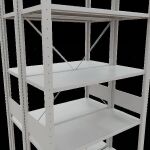 Grundregal, Doppelregal, Fachbodenregal Stecksystem MULTIplus150, 3000 x 1000 x (2x400) mm (HxBxT), 2x7 Fachböden, Kreuzstrebe, RAL 7035 lichtgrau