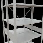 Grundregal, Doppelregal, Fachbodenregal Stecksystem MULTIplus150, 3000 x 1000 x (2x500) mm (HxBxT), 2x7 Fachböden, Kreuzstrebe, RAL 7035 lichtgrau