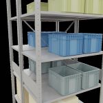 Grundregal, Doppelregal, Fachbodenregal Stecksystem MULTIplus150, 3000 x 1000 x (2x600) mm (HxBxT), 2x7 Fachböden, Kreuzstrebe, RAL 7035 lichtgrau