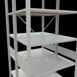 Grundregal, Doppelregal, Fachbodenregal Stecksystem MULTIplus150, 3000 x 1000 x (2x600) mm (HxBxT), 2x7 Fachböden, Kreuzstrebe, RAL 7035 lichtgrau