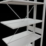 Anbauregal, Doppelregal, Fachbodenregal Stecksystem MULTIplus150, 3000 x 1000 x (2x300) mm (HxBxT), 2x7 Fachböden, Kreuzstrebe, RAL 7035 lichtgrau