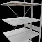 Anbauregal, Doppelregal, Fachbodenregal Stecksystem MULTIplus150, 3000 x 1000 x (2x400) mm (HxBxT), 2x7 Fachböden, Kreuzstrebe, RAL 7035 lichtgrau