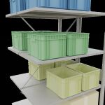 Anbauregal, Doppelregal, Fachbodenregal Stecksystem MULTIplus150, 3000 x 1000 x (2x500) mm (HxBxT), 2x7 Fachböden, Kreuzstrebe, RAL 7035 lichtgrau