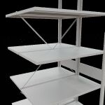 Anbauregal, Doppelregal, Fachbodenregal Stecksystem MULTIplus150, 3000 x 1000 x (2x500) mm (HxBxT), 2x7 Fachböden, Kreuzstrebe, RAL 7035 lichtgrau