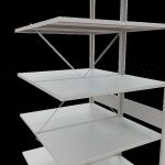 Anbauregal, Doppelregal, Fachbodenregal Stecksystem MULTIplus150, 3000 x 1000 x (2x600) mm (HxBxT), 2x7 Fachböden, Kreuzstrebe, RAL 7035 lichtgrau