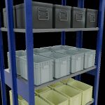 Grundregal, Doppelregal, Fachbodenregal Stecksystem MULTIplus150, 2500 x 1000 x (2x300) mm (HxBxT), 2x6 Fachböden, Kreuzstrebe, RAL 5010 enzianblau/verzinkt