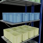 Anbauregal, Doppelregal, Fachbodenregal Stecksystem MULTIplus150, 2000 x 1000 x (2x300) mm (HxBxT), 2x5 Fachböden, Kreuzstrebe, RAL 5010 enzianblau/verzinkt