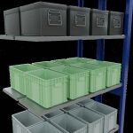 Anbauregal, Doppelregal, Fachbodenregal Stecksystem MULTIplus150, 2500 x 1000 x (2x300) mm (HxBxT), 2x6 Fachböden, Kreuzstrebe, RAL 5010 enzianblau/verzinkt