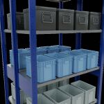 Grundregal, Doppelregal, Fachbodenregal Stecksystem MULTIplus150, 2500 x 1000 x (2x400) mm (HxBxT), 2x6 Fachböden, Kreuzstrebe, RAL 5010 enzianblau/verzinkt