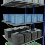 Anbauregal, Doppelregal, Fachbodenregal Stecksystem MULTIplus150, 2000 x 1000 x (2x400) mm (HxBxT), 2x5 Fachböden, Kreuzstrebe, RAL 5010 enzianblau/verzinkt