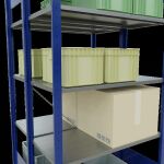 Grundregal, Doppelregal, Fachbodenregal Stecksystem MULTIplus150, 2000 x 1000 x (2x500) mm (HxBxT), 2x5 Fachböden, Kreuzstrebe, RAL 5010 enzianblau/verzinkt