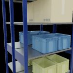 Grundregal, Doppelregal, Fachbodenregal Stecksystem MULTIplus150, 2500 x 1000 x (2x500) mm (HxBxT), 2x6 Fachböden, Kreuzstrebe, RAL 5010 enzianblau/verzinkt