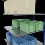 Anbauregal, Doppelregal, Fachbodenregal Stecksystem MULTIplus150, 2500 x 1000 x (2x500) mm (HxBxT), 2x6 Fachböden, Kreuzstrebe, RAL 5010 enzianblau/verzinkt