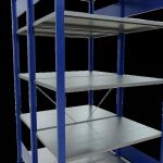 Grundregal, Doppelregal, Fachbodenregal Stecksystem MULTIplus150, 2000 x 1000 x (2x600) mm (HxBxT), 2x5 Fachböden, Kreuzstrebe, RAL 5010 enzianblau/verzinkt