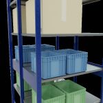 Grundregal, Doppelregal, Fachbodenregal Stecksystem MULTIplus150, 2500 x 1000 x (2x600) mm (HxBxT), 2x6 Fachböden, Kreuzstrebe, RAL 5010 enzianblau/verzinkt