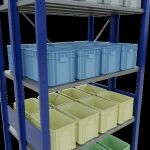 Grundregal, Doppelregal, Fachbodenregal Stecksystem MULTIplus150, 3000 x 1000 x (2x300) mm (HxBxT), 2x7 Fachböden, Kreuzstrebe, RAL 5010 enzianblau/verzinkt