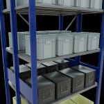 Grundregal, Doppelregal, Fachbodenregal Stecksystem MULTIplus150, 3000 x 1000 x (2x400) mm (HxBxT), 2x7 Fachböden, Kreuzstrebe, RAL 5010 enzianblau/verzinkt