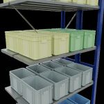 Anbauregal, Doppelregal, Fachbodenregal Stecksystem MULTIplus150, 3000 x 1000 x (2x300) mm (HxBxT), 2x7 Fachböden, Kreuzstrebe, RAL 5010 enzianblau/verzinkt