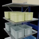 Anbauregal, Doppelregal, Fachbodenregal Stecksystem MULTIplus150, 3000 x 1000 x (2x500) mm (HxBxT), 2x7 Fachböden, Kreuzstrebe, RAL 5010 enzianblau/verzinkt